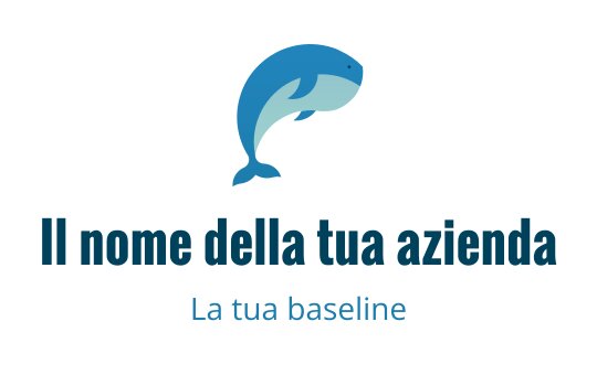 Logo di un delfino giocoso in tonalità di blu e verde acqua
