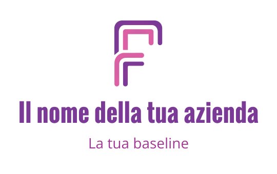 Logo moderno in viola e rosa con lettera F stilizzata