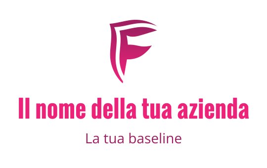 Logo design con la lettera "F" rosa in grassetto e stile moderno
