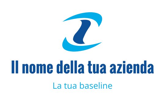 Logo moderno blu e turchese con forme astratte e linee fluide