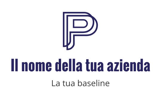 Design del logo moderno con una lettera P stilizzata in blu