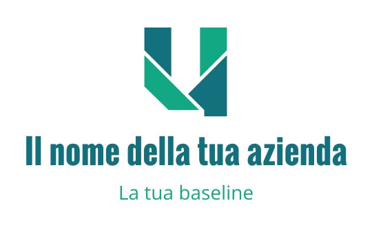Design del logo moderno geometrico con forme turchesi e verdi
