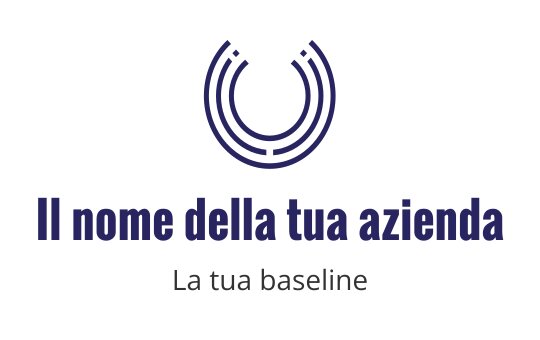 Design del logo circolare moderno con linee curve in blu profondo