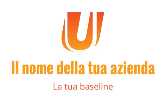 Logo moderno arancione e giallo con una lettera U stilizzata