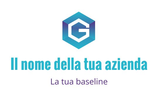 Design del logo esagonale moderno con elementi blu e viola sfumati