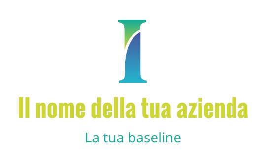 Design del logo moderno con una lettera "I" stilizzata in blu e verde