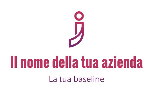 Logo moderno con una figura stilizzata in viola e rosa