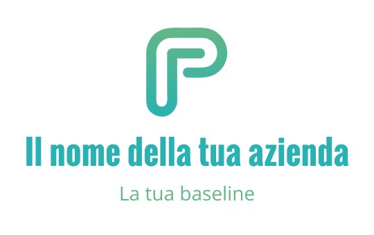 Logo moderno in turchese con una lettera P stilizzata