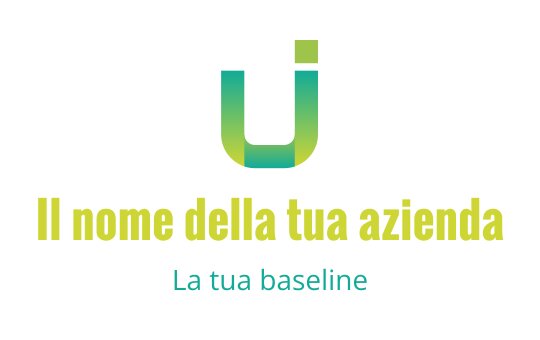 Design del logo moderno con una lettera "U" stilizzata in gradiente verde