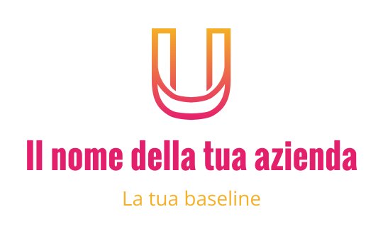 Logo moderno con gradiente che presenta una lettera U stilizzata in rosa e arancione