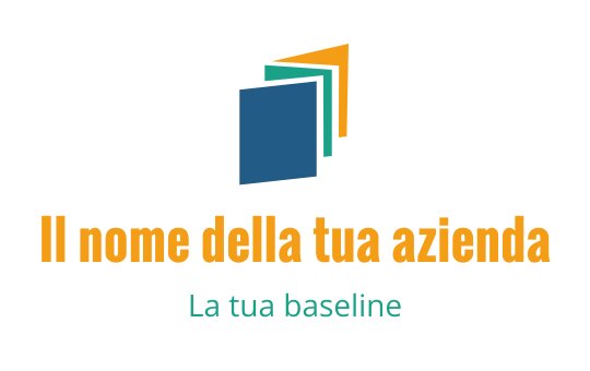 Design del logo moderno con quadrati blu e verdi impilati e accenti arancioni