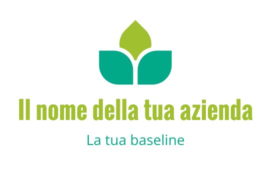 Logo design moderno con foglia verde, forme arrotondate e tipografia pulita