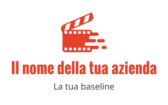 Logo design di un ciak rosso dinamico con linee di movimento