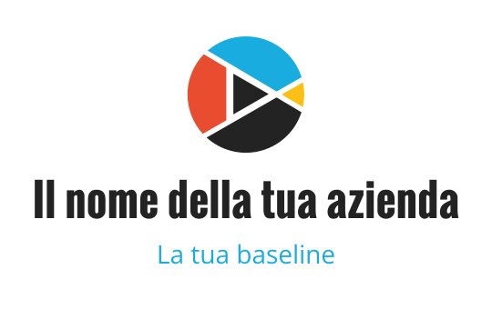 Logo circolare colorato con un pulsante di riproduzione e forme geometriche