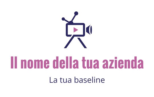 Design del logo creativo con una videocamera e un pulsante di riproduzione