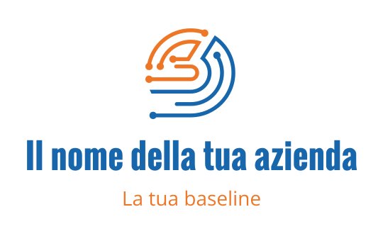 Design del logo moderno con linee interconnesse in blu e arancione