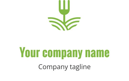 Logo moderno verde lime con una forchetta stilizzata