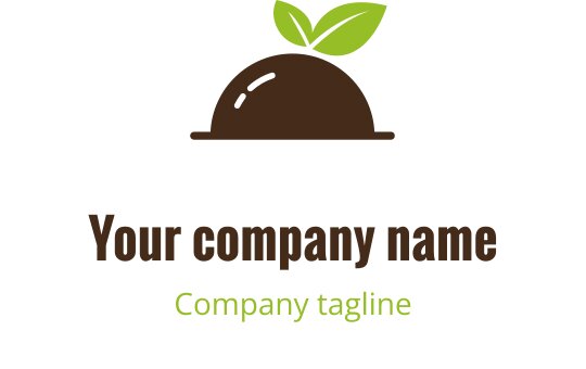 Design del logo elegante con un motivo di foglia dorata e marrone