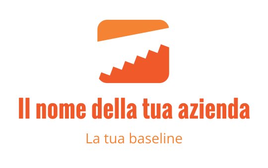 Logo moderno arancione con una forma seghettata stilizzata
