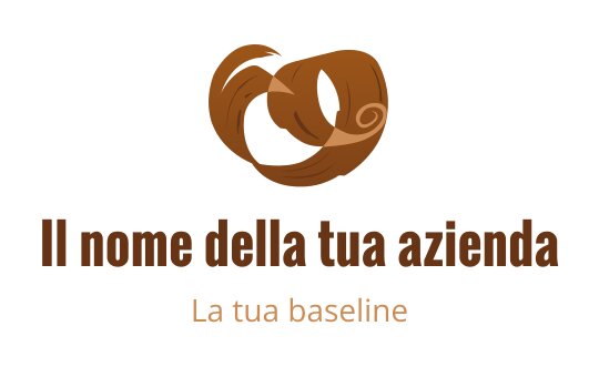 Logo stilizzato marrone con forme intrecciate e un vortice