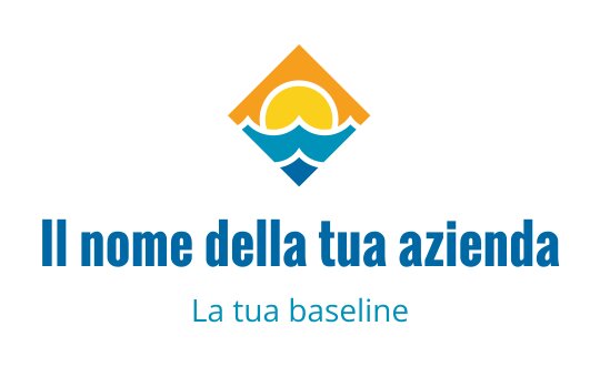 Logo colorato con un sole sopra onde stilizzate a forma di diamante