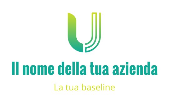Logo moderno con una lettera U verde stilizzata e linee curve
