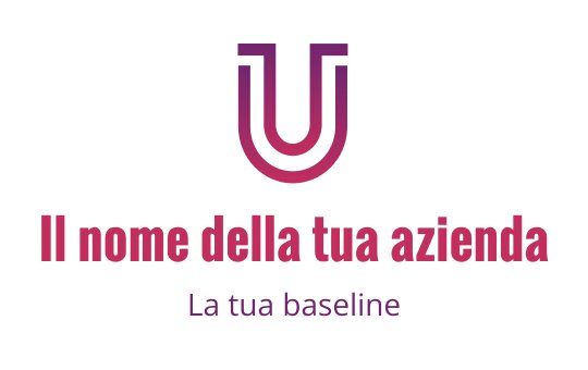 Logo moderno con una lettera U stilizzata in tonalità di rosa sfumate