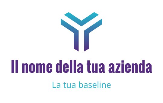 Logo moderno con elementi geometrici in gradiente blu e viola