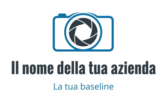 Logo di una fotocamera moderna con un'apertura dell'obiettivo stilizzata