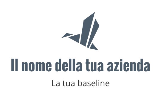 Logo moderno geometrico con un uccello stilizzato in tonalità di blu