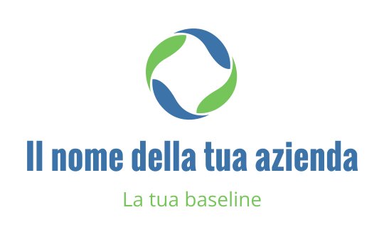 Design del logo circolare moderno con forme fluide blu e verdi