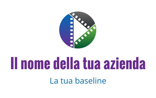 Logo circolare colorato con segmenti di pellicola blu, verde e nero