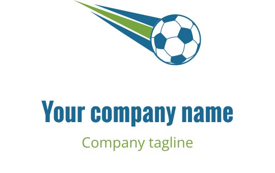Logo design in turchese e lime con forma stilizzata di un pallone