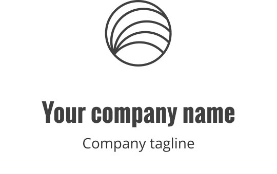 Design del logo circolare moderno con linee curve sovrapposte