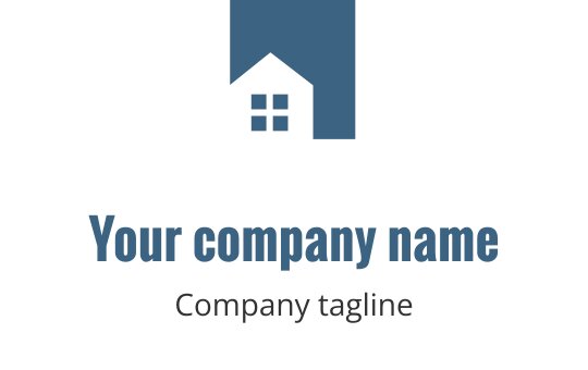 Logo moderno in turchese con silhouette stilizzata di una casa