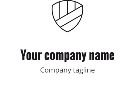 Logo design monoline elegante con contorno geometrico in nero
