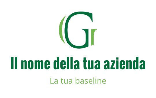 Logo moderno verde con una lettera "G" stilizzata
