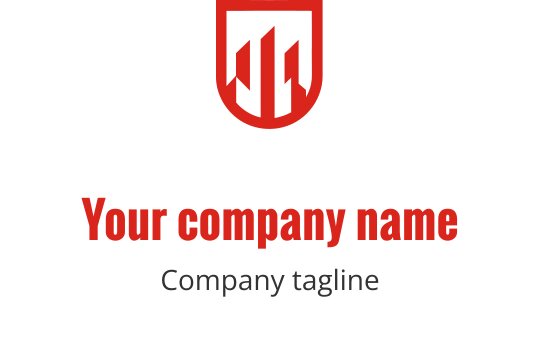 Logo moderno rosso con silhouette stilizzata di un edificio