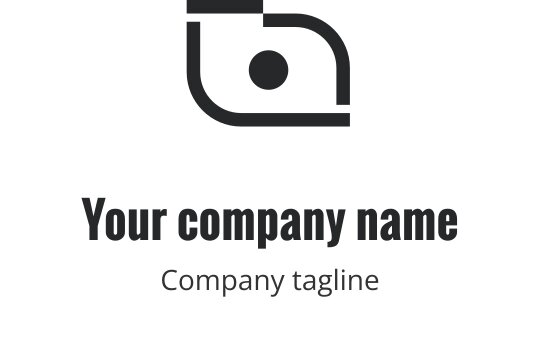 Logo grigio elegante con un contorno stilizzato di una macchina fotografica