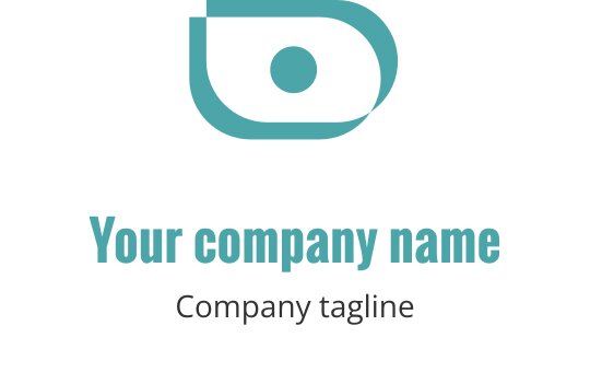 Logo design turchese con una fotocamera stilizzata e linee eleganti