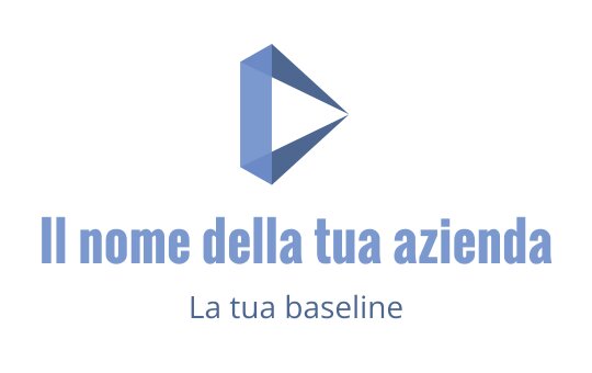 Logo moderno blu con design geometrico e forma triangolare