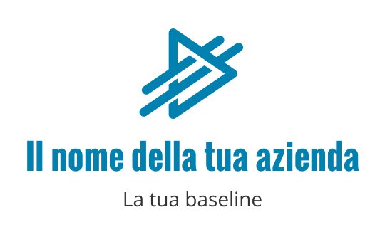 Logo dinamico blu con forme triangolari sovrapposte e linee