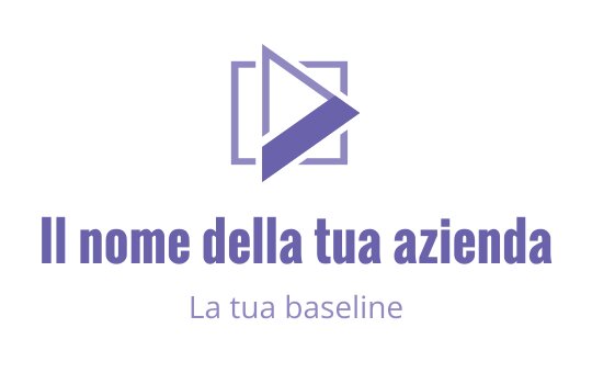 Logo design moderno geometrico con elementi a forma di pulsante di riproduzione e quadrati
