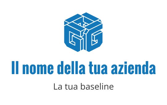 Logo moderno blu con design geometrico e forme intrecciate