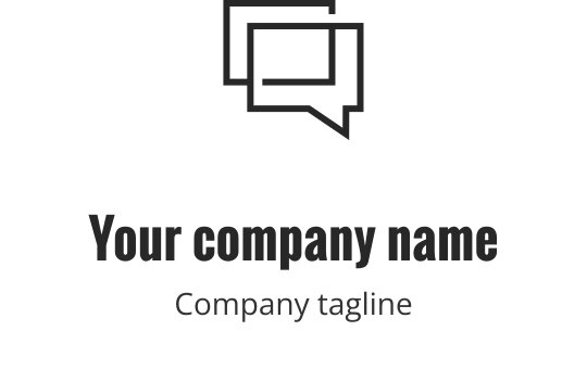 Design del logo moderno con bolle di dialogo sovrapposte in stile minimalista