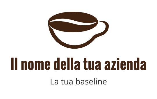 Logo di tazza di caffè con una combinazione di colori marroni e linee curve