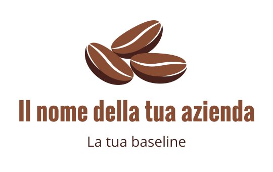 Logo di chicchi di caffè con tre chicchi marroni stilizzati