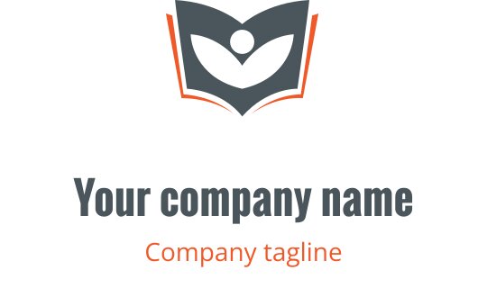 Design del logo moderno con forme intrecciate in corallo e grigio