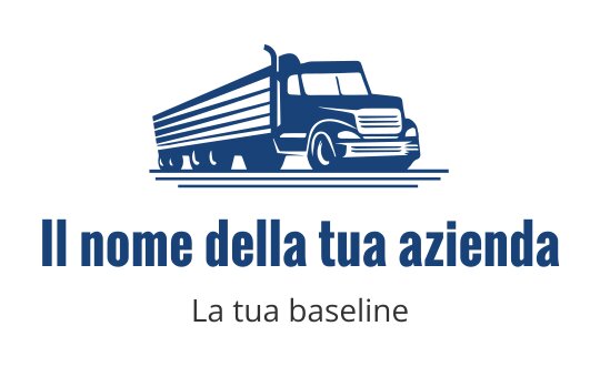 Logo design di un camion blu audace con linee aerodinamiche e stile moderno
