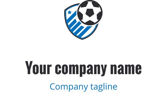 Logo moderno grigio e verde acqua con un pallone da calcio stilizzato